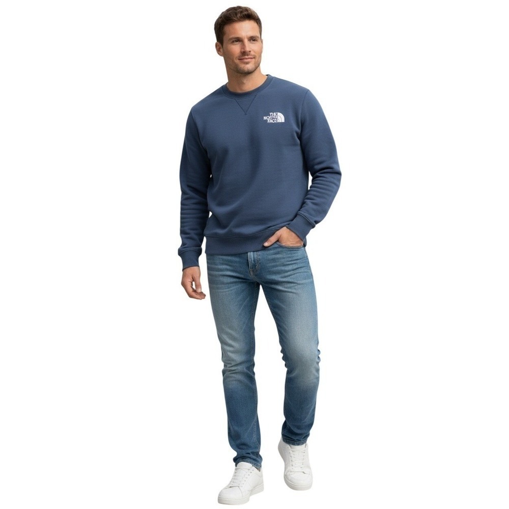 The North Face Blue Crewneck Sweatshirt Mens Medium Logo Graphic Outdoor